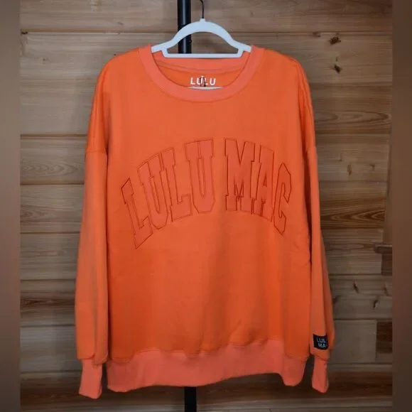 Lulu Mac Orange Sweatshirt NWT - Picture 1 of 6